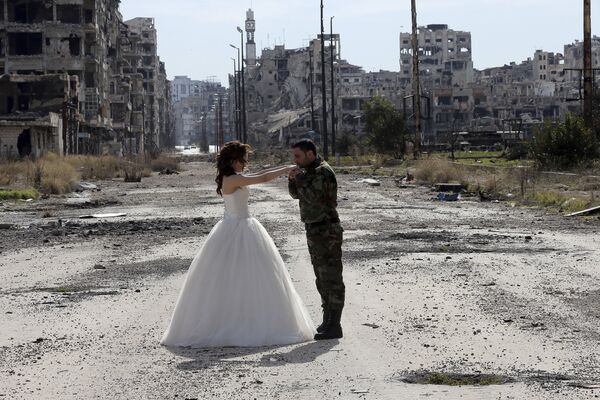 عروس و داماد سوریای در حماس - اسپوتنیک افغانستان  