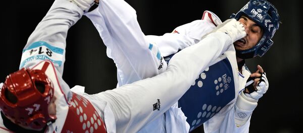 Соревнования по тхэквондо среди мужчин на I Европейских играх в Баку - اسپوتنیک افغانستان  