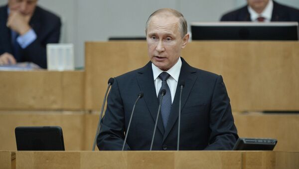 Президент России Владимир Путин на пленарном заседании Госдумы РФ - اسپوتنیک افغانستان  