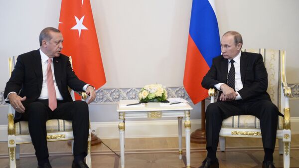 Встреча президентов России и Турции Владимира Путина и Реджепа Тайипа Эрдогана в Санкт-Петербурге - اسپوتنیک افغانستان  