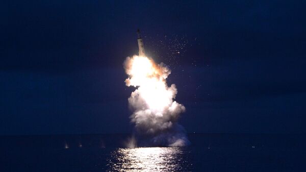 Испытания баллистической ракеты подводных лодок (БРПЛ) в Северной Корее - اسپوتنیک افغانستان  