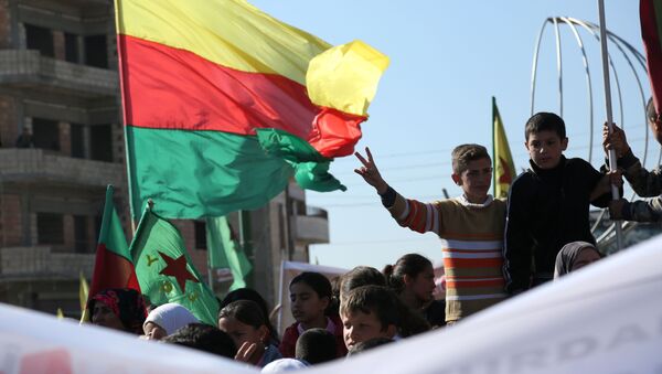 Демонстрация протеста сирийских курдов в Кэмишли - اسپوتنیک افغانستان  