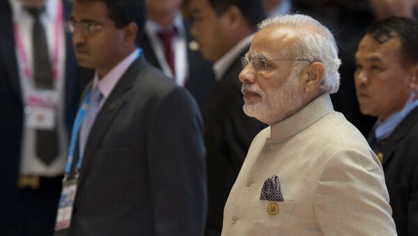 Премьер-министр Индии Нарендра Моди во время Саммита АСЕАН в Лаосе - اسپوتنیک افغانستان  