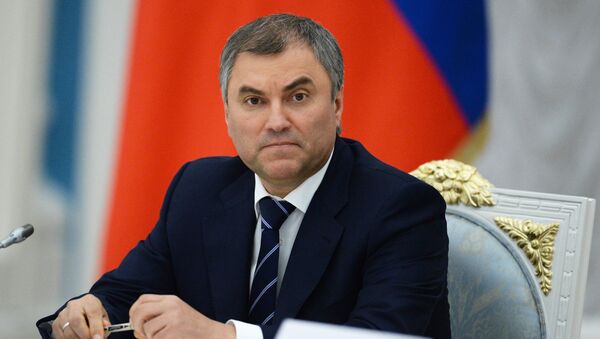 First Deputy Kremlin Chief of Staff Vyacheslav Volodin at Russian President Vladimir Putin's meeting with newly elected heads of Russia's regions at the Moscow Kremlin, September 17, 2014 - اسپوتنیک افغانستان  