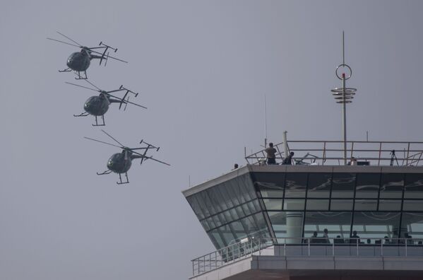 هلیکوپتر Hughes 500 امریکا در اولین نمایش هوائی کوریائی شمالی - اسپوتنیک افغانستان  