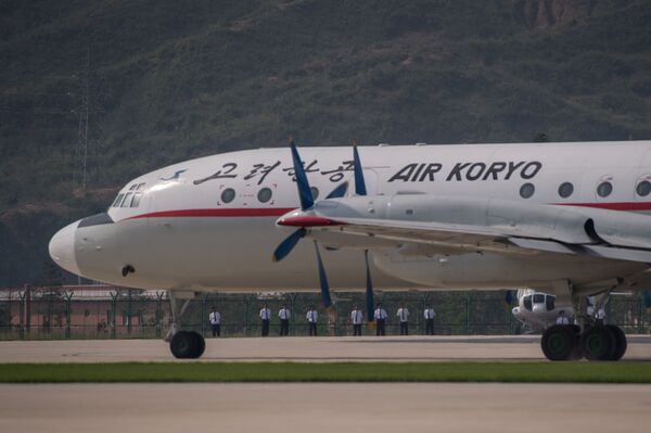 طیاره ایلوشین روسی یل-18 قوای هوائی کوریائی شمالی در نمایش هوائی Air Koryo - اسپوتنیک افغانستان  
