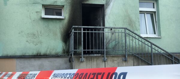 Picture shows a mosque in Dresden, Germany on September 27, 2016, one day after an improvised bomb destroyed the entrance Picture shows a mosque in Dresden, Germany on September 27, 2016, one day after an improvised bomb destroyed the entrance - اسپوتنیک افغانستان