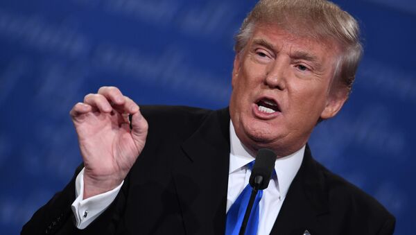 Кандидат в президенты США Дональд Трамп  в дебатах в Нью-Йорке - اسپوتنیک افغانستان  