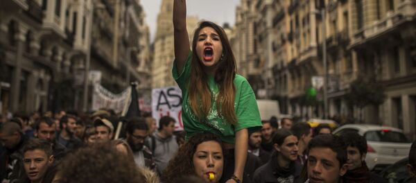 Забастовка студентов в Испании Забастовка студентов в Испании - اسپوتنیک افغانستان