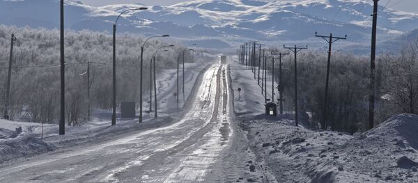 Зимняя дорога, Лапландия Зимняя дорога, Лапландия - اسپوتنیک افغانستان