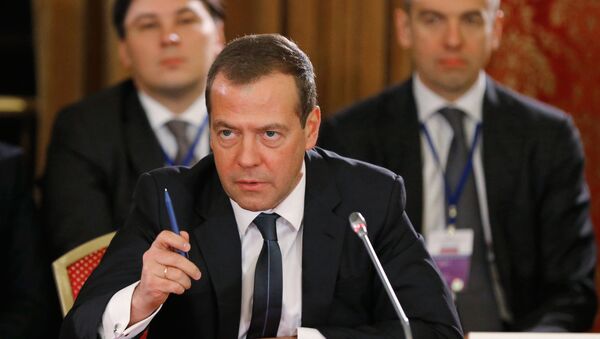 Russian Prime Minister Dmitri Medvedev at an extended session of the Eurasian Intergovernmental Council with the participation of delegations - اسپوتنیک افغانستان  