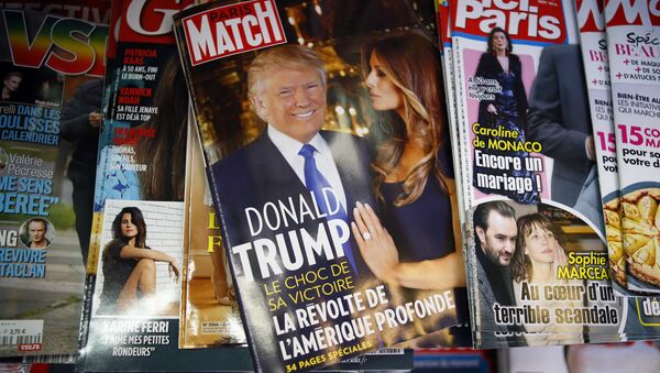French newspapers with photos of U.S. President-elect Donald Trump are displayed on a newsstand, in Paris, France, Thursday, Nov. 10, 2016 - اسپوتنیک افغانستان  